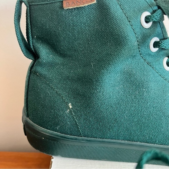 BANGS Green Canvas High Top Sneakers Shoes Women Size 6 Men’s Size 4.5 - Picture 3 of 8
